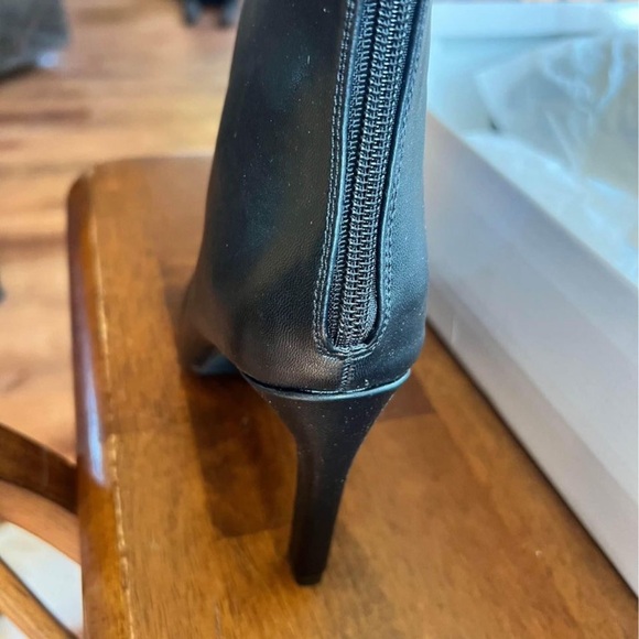 Black peep toe, tall, stiletto boot from Venus. Size 8. - Picture 3 of 5